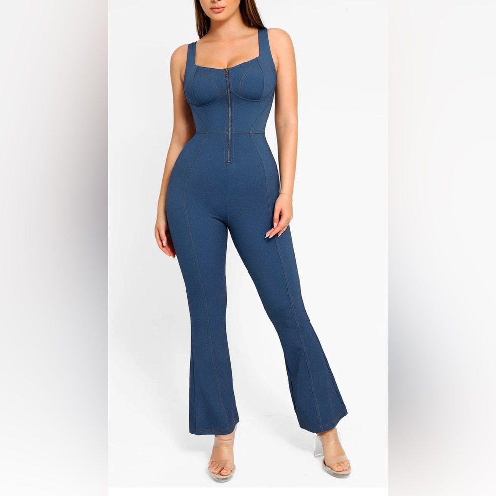 Chic Denim Blue Jumpsuit